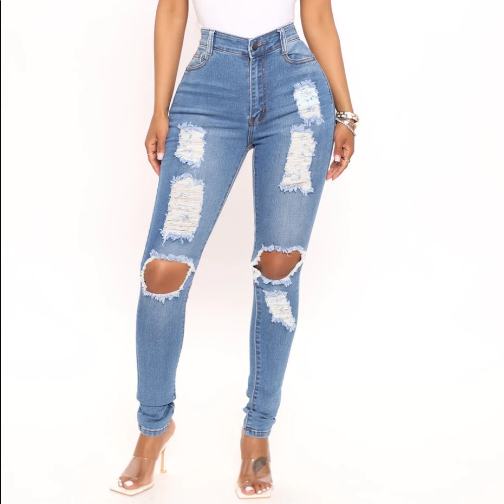 Fashion Nova “Say Yes to Distress” Jeans